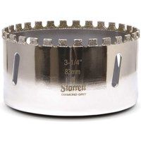 Starrett Diamond Grit Hole Saw - D0314 Ceramic and Tile Drill Cutter - For Brick Glass Marble Slate Stone Porcelain - 83mm (3.1/4 inch)