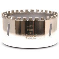 Starrett Diamond Grit Hole Saw - D0338 Ceramic and Tile Drill Cutter - For Brick Glass Marble Slate Stone Porcelain - 86mm (3.3/8 inch)