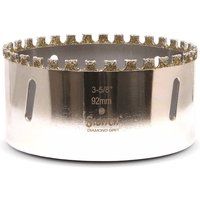 Starrett Diamond Grit Hole Saw 92mm - For Ceramic, Tile, Brick, Glass, Marble, Slate, Stone, Porcelain
