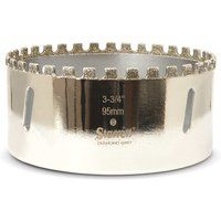 Starrett Diamond Grit Hole Saw - D0334 Ceramic and Tile Drill Cutter - For Brick Glass Marble Slate Stone Porcelain - 95mm (3.3/4 inch)