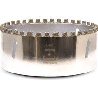 Starrett Diamond Grit Hole Saw - D0418 Ceramic and Tile Drill Cutter - For Brick Glass Marble Slate Stone Porcelain - 105mm (4.1/8 inch)