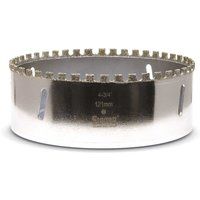 Starrett Diamond Grit Hole Saw - D0434 Ceramic and Tile Drill Cutter - For Brick Glass Marble Slate Stone Porcelain - 121mm (4.3/4 inch)