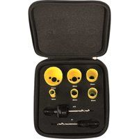 Starrett Bi-metal Hole Saw Kit - 8-Piece KFC06021 Fast Cut Electricians Hole Cutter Kit with Arbors - Compatible with Bosch Dewalt Hitachi Festool Milwaukee