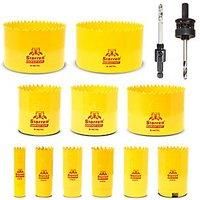 Starrett Bi-metal Hole Saw Kit - 13 Piece KFC11021 Fast Cut Deluxe Electricians Hole Saw Set - Compatible With Bosch Dewalt Hitachi Festool Milwaukee