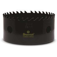 Starrett Tungsten Carbide Tipped Hole Saw - CT334 Deep Cut Holesaw Cutter - For Wood Suspended Flooring Reinforced Concrete & Fibreglass - 95MM