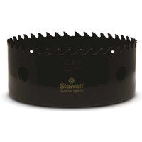 Starrett Tungsten Carbide Tipped Hole Saw - CT438 Deep Cut Holesaw Cutter - For Wood Suspended Flooring Reinforced Concrete & Fibreglass - 111MM