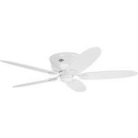 HUNTER FAN Ceiling Fan Low Profile 132 cm Indoor, and Pull Chain, White, 4 Reversible Blades White and Maple Ideal for Summer or Winter, Model 24377
