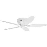 HUNTER FAN Ceiling Fan Low Profile 132 cm Indoor, and Pull Chain, White, 4 Reversible Blades White and Maple Ideal for Summer or Winter, Model 24377