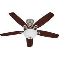 Ceiling fan Light with Pull chains Hunter Builder Deluxe Nickel Fan Lighting