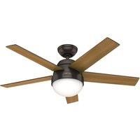 HUNTER FAN Stile, 117 cm, Indoor Ceiling Fan with Light and Handheld Remote, Premier Bronze Finish, 5 Reversible Blades in Dark Walnut and American Walnut, Ideal for Summer or Winter, Model 50641