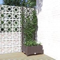Garden Planter with Trellis Brown 40x40x121.5 cm PP