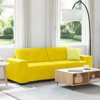 3-Seater Sofa Yellow 180 cm Velvet