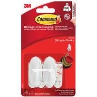 COMMAND SMALL WHITE DESIGNER PICTURE HOOKS 2 PACK 450G 1LB