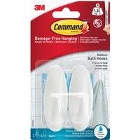 Command Bath Hooks (Pack Of 2) (One Size) (White)