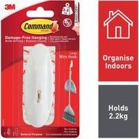 Command 17069 Wire Hook with Strips - Large, White