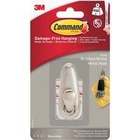 Command Small Brushed Nickel Hooks with Strips (FC11-BN)