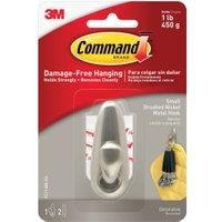 Command Small Brushed Nickel Hooks with Strips (FC11-BN)