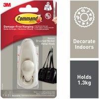 Command Adhesive Single Metal Hook Medium Nickel FC12-BN-ES