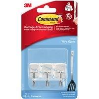 Command 17067CLR Small Wire Hook with 4 Strips - Clear (Pack of 3)