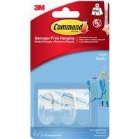 Command Hooks Clear DECORATING CLIPS MINI SMALL MEDIUM LARGE Stick on UK 3M