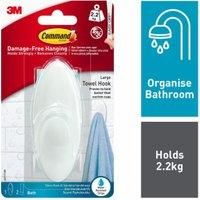 3M Command Water Resistant Large Shower Hook BathTowel Hook with Strips