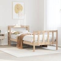 Berkfield Home Bed Frame without Mattress 100x200 cm Solid Wood Pine in Brown