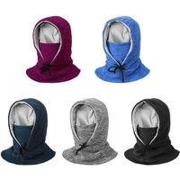 Thick Fleece Windproof Hooded Neck Warmer In 5 Colours - Purple