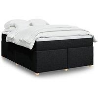 Box Spring Bed with Mattress Black 140x200 cm Fabric