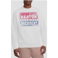 Paramount Home Entertainment Family Ties Alex For President Crew Sweatshirt, White | Size: Large