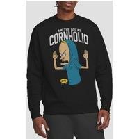 Beavis and Butthead Cornholio Crew Sweatshirt, Black | Size: XL