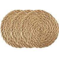 Pcs Round Woven Place Mats, Linen Straw Round Home Vixzero 3 (30cm)