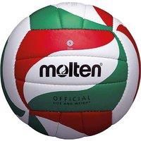 Molten Official Synthetic Leather Volleyball - White/Red/Green, Size 5