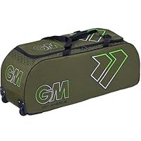 Gunn & Moore GM Cricket Bag Holdall | 707 Wheelie | All-Terrain Wheels | Padded Handles | Volume - 92 litres | Tough 600 Denier Polyester | Khaki Apollo Green