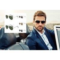 Aviator Toad Mirror Tempered Glass Sunglasses - 5 Options - Black