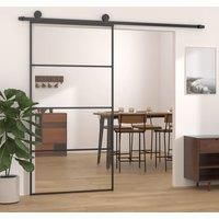 Berkfield Home Sliding Door Aluminium & ESG Glass 102.5x205 cm Black