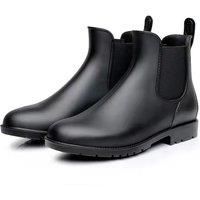 Unisex Black Women'S Chelsea Ankle Welly Rain Boots - Waterproof & Stylish