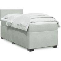 Box Spring Bed with Mattress Light Grey 90x190 cm Velvet