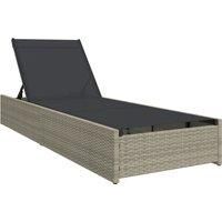 Sun Lounger Beige 60x200x27 cm Poly Rattan