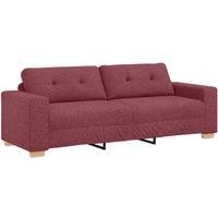 3-Seater Sofa in Wine Red, 180 cm Fabric