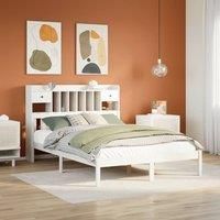 Bookcase Bed without Mattress White 160x200 cm Solid Wood Pine