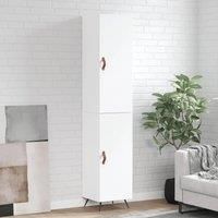 Highboard White 34.5x34x180 cm Engineered Wood