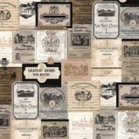 KK26753 - Kitchen Style 3 Wine Labels Beige Black White Galerie Wallpaper