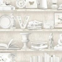 FH37507 - Homestyle Quirky Random Objects Beige White Galerie Wallpaper