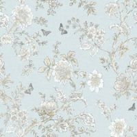 FH37537 - Homestyle Flowers Butterflies Blue Beige Galerie Wallpaper