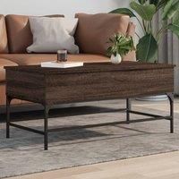 Coffee Table Brown Oak 100x50x45 cm Engineered Wood and Metal
