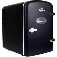 Koolatron Retro Mini Fridge For Bedrooms 4L Small 6 Can Table Top 12V Portable Cooler Refrigerator Quiet Mini Fridges For Skincare Food Drinks Kids Home Car & Travel Black