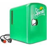 Coca Cola Sprite Mini Fridge For Bedrooms 4L Small 6 Can Table Top Quiet Mini Fridges For Skincare Office Food Drinks Kids Home Car & Travel 12V Portable Cooler Warmer Refrigerator Green