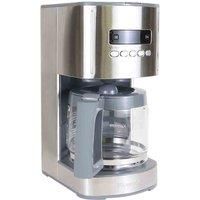 Kenmore 12-Cup Drip Coffee Maker Machine, 1.8L Programmable Filter Coffee Machine with Timer, Fast Brewing Technology, Reusable Filter, Glass Carafe, Digital Display, Charcoal Water Filter,Silver