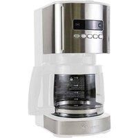 Kenmore 12-Cup Drip Coffee Maker Machine, 1.8L Programmable Filter Coffee Machines with Timer Fast Brewing Technology Reusable Filter Glass Carafe Digital Display Charcoal Water Filter White