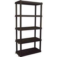 Oskar Garage Shelving Units 5 Tier Shelves Freestanding Multipurpose Organizer Heavy Duty Storage Racking Shelf 340kg Load Capacity 68kg Per Bay for Warehouse Workshop Office Black 45x91x187cm Plastic